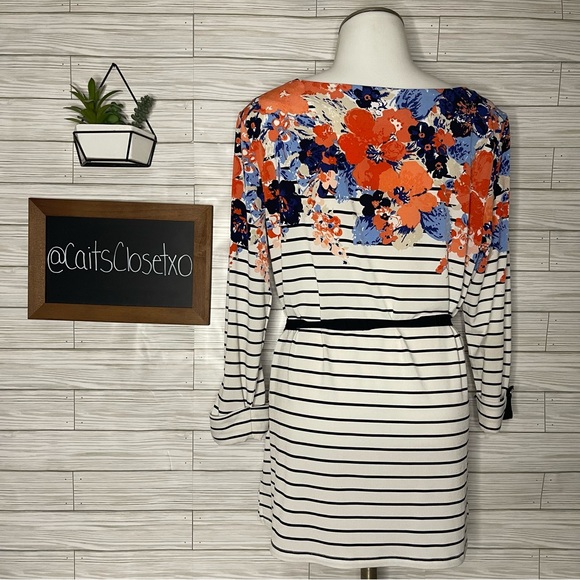 Charter Club Striped Belted Blouse - Picture 2 of 5